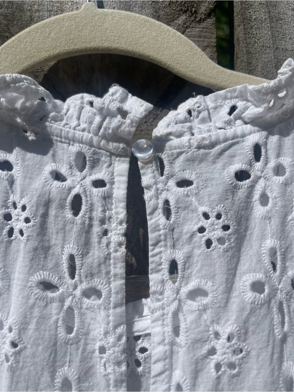 Mud Pie White Eyelet Tiered Mini Dress Sz M - Picture 10 of 10